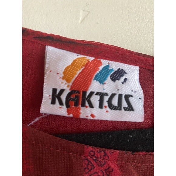 Kaktus Red Boho Top. Sz.L - Picture 3 of 4